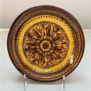 Polished folk Art/pyrography/decorative wall plate/great for gallery wall/c pics